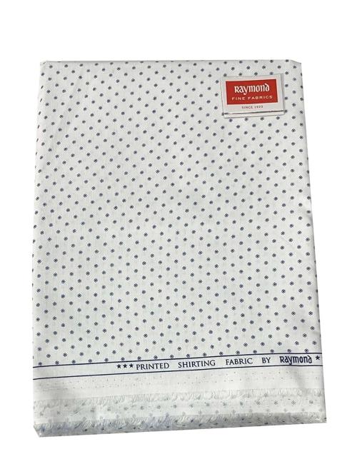 Raymond White Printed Cotton Shirt Fabric