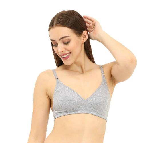 ENVIE Women's Cut Seam Bra/Non-Padded, Wirefree Bra/Inner Wear for Ladies Daily Causal, Regular Use Bra - (Grey_32C)