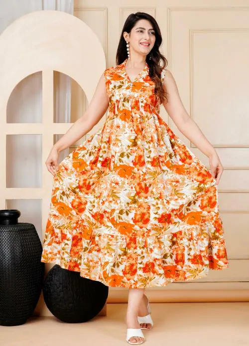 MintMarie women's printed Flared Alia Cut Dresses (3XL)