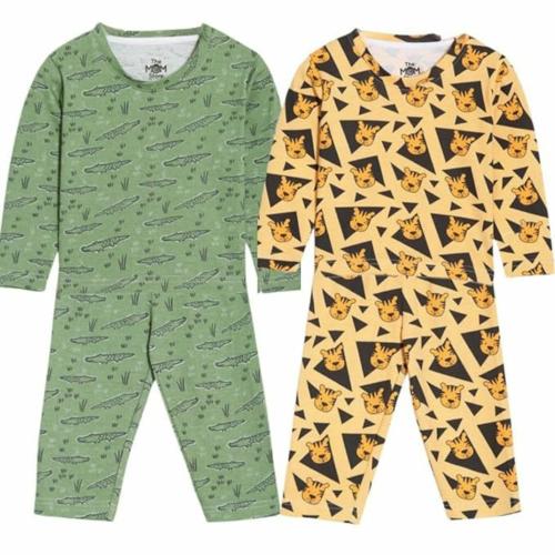 BABY PARK NS The Mom Store Kids Pajama Set Combo | Cotton | Nightwear |Night Suit | Sleepwear for Baby/Kids | Soft | Comfortable | Cool Prints | for Boys and Girls |Tiger Tales & The Alligator | Size-3-4-Year