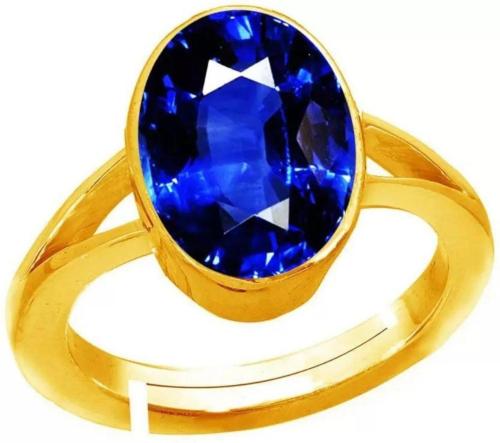 Chopra Gems & Jewellery Brass Original Blue Sapphire Stone Ring (Men and Women) - Free size (Ring_Rc31)