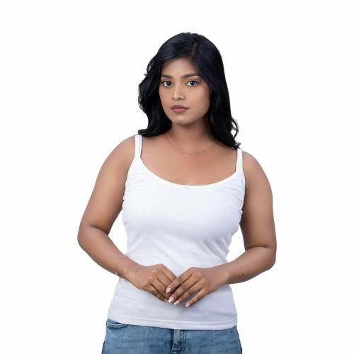 Buy UNSANELY Women's Regular Fit 100% Cotton Camisole Slip Spaghetti -  Cutie | Camisole for Women & Girls | Inner Slips | Tank Tops - White 75cm