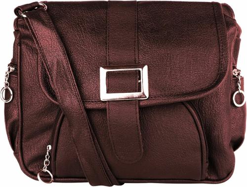 SARA Brown PU Sling Bags