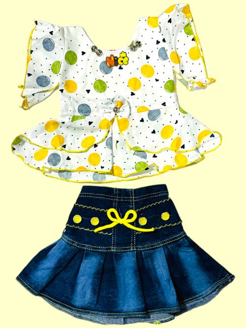 Buy KIDZLINK Baby Girl Top and Skrit Sets Yellow 1824 months Online at