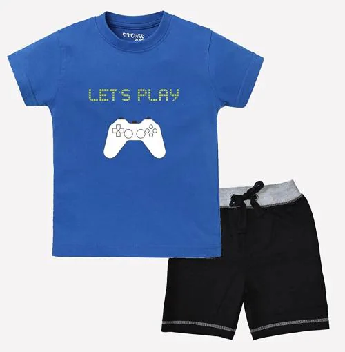Buy Etched Design Boys Cotton TShirt And Shorts SetEdtb110 Online at