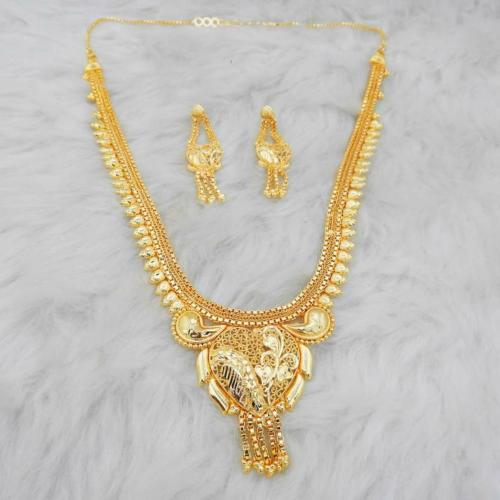 Buy Jewelmaze Alloy GoldPlated Gold Necklace With Earrings Set (Women