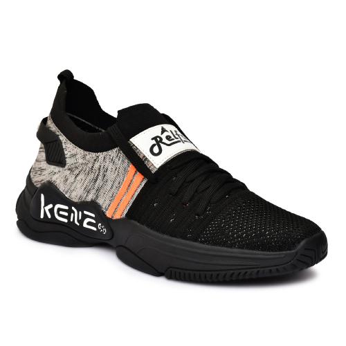 Relfa Men's Amu-z1 Black Socks Comfortable & Lightweight Sports Running walking Shoes - 7 UK