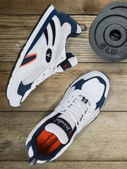 Hirolas Multi Sport Shock Absorbing Walking Running Fitness Athletic Training Gyming Fashion Sneaker Shoes - White/Blue