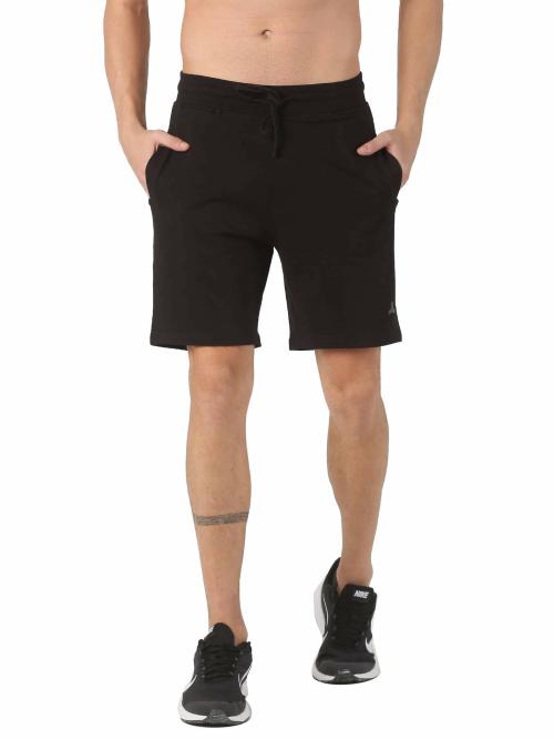 INFINIA Men Black Solid Shorts
