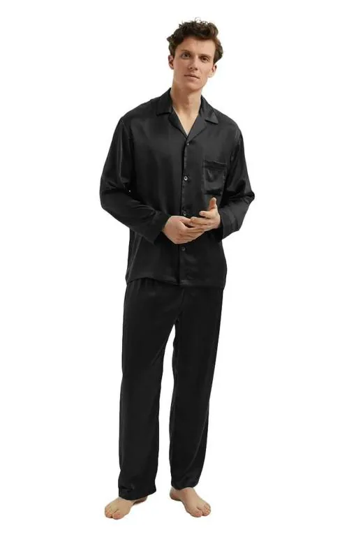 Luxeliv Men Black Ankle Length Night Suits