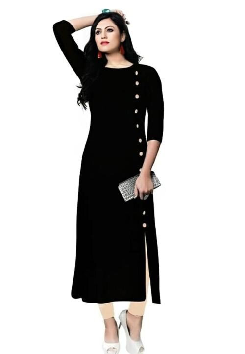 Women's Rayon Ethnic Wear Boat Neck Kurti