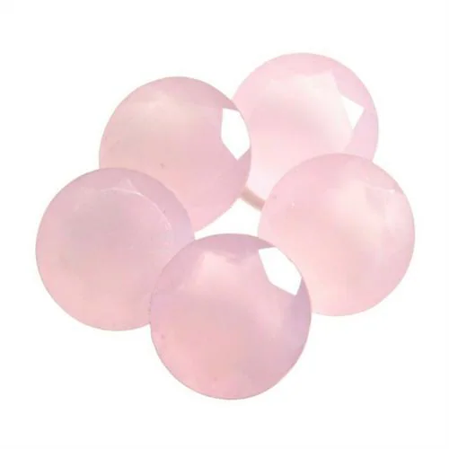 55Carat Natural Rose Quartz at Wholesale Rate 5.25 Ratti 4.77 Carat Faceted Round Shape Gulabi Sphatik 1 Pcs
