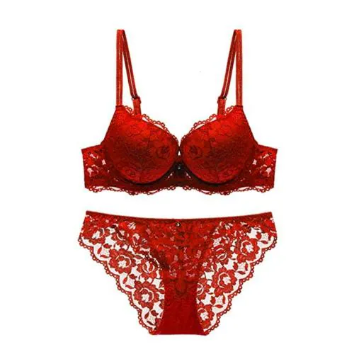 ZXS STYLE Women's Gorgeous Honeymoon Push up Bra Panty Bridal Set.