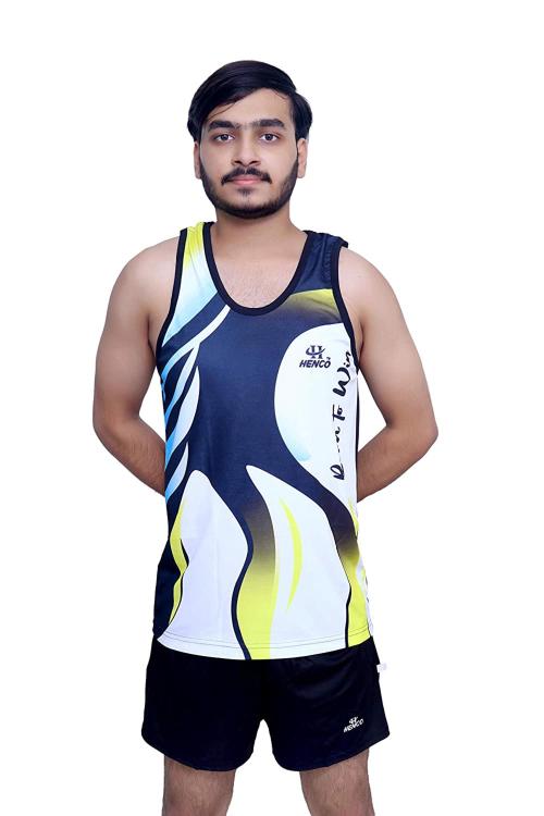 Henco Black Unisex Athletic Sando & Shorts