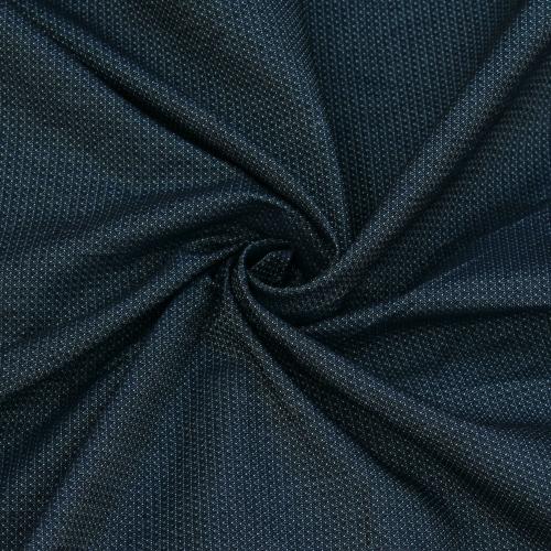 Bigreams Men Blue Self Design Polyester Shirt Fabric