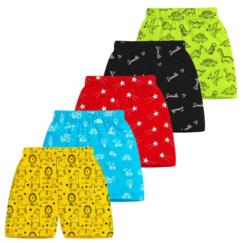 Trampoline Boys Pack of 5 Printed Cotton Shorts