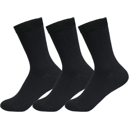 Cotson Pure Cotton And Smell Free Sweat Absorbent Men Formal Socks Pack of 3 -(Black)