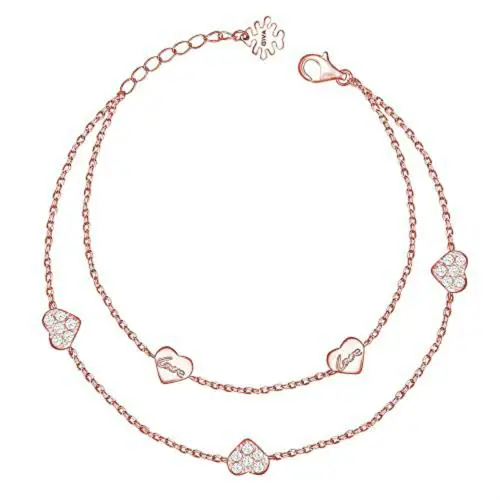 GIVA Sterling Silver Rose Gold Love Bracelet For Women