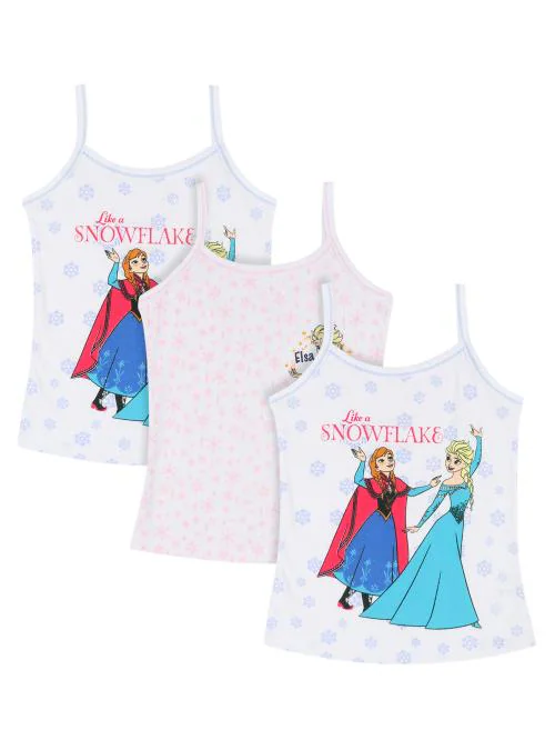 Bodycare FROZEN GIRLS VEST DORI NECK SLEEVELESS SOLID Pack Of 3