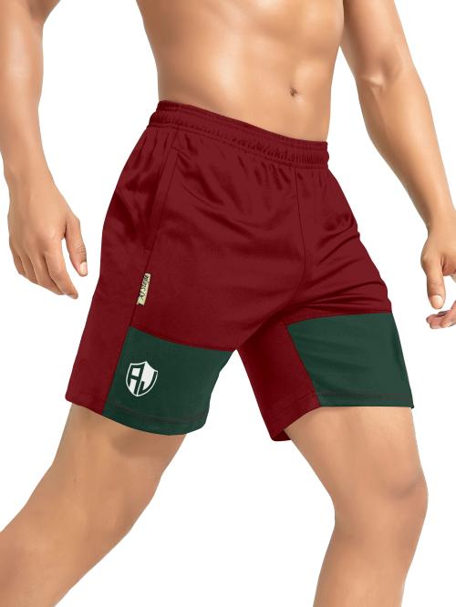 AJ Brothers Men Maroon Color Block Nylon Boxer Shorts - 34
