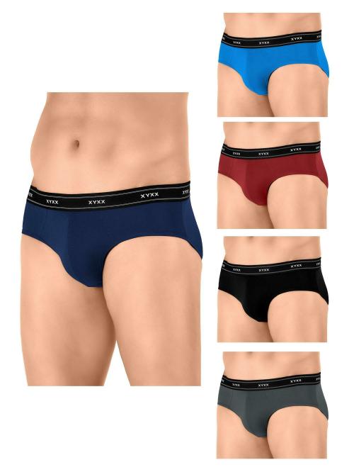 XYXX Multicolor Solid Bamboo Cotton Pack of 5 Briefs