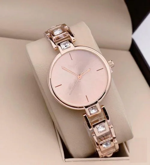 Stojira Analog Trendy Designer Best Quartz Rose Gold Diamond Bracelet Strap Watch for Girls and Women