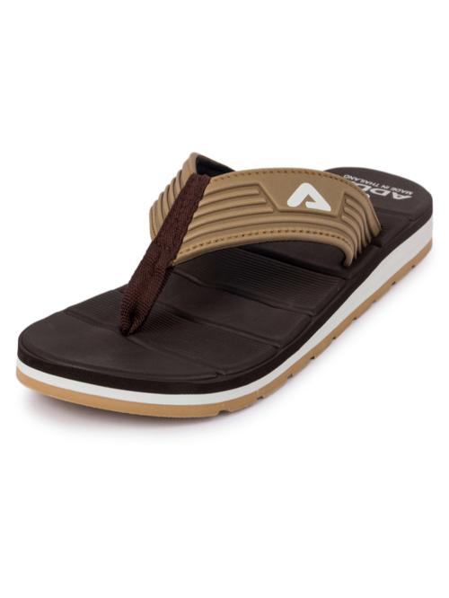 ADDA Men Brown & Beige Thong Flip-Flops
