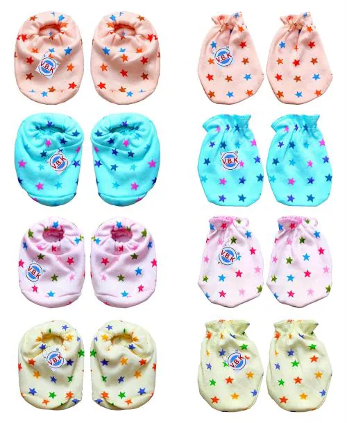 Buy V. B. K Multicolor Hosiery Mittens And Booties Set 0 3 Months
