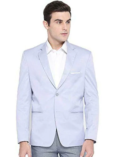 Luxrio Men Light Blue Polyester Blazer