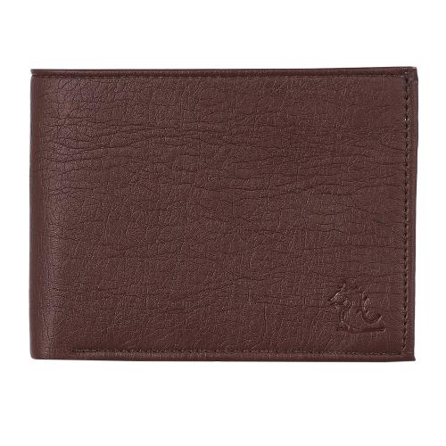 Kara Brown Bifold Faux Leather Wallet for Men with De-Attachable Card Holder Sleeves