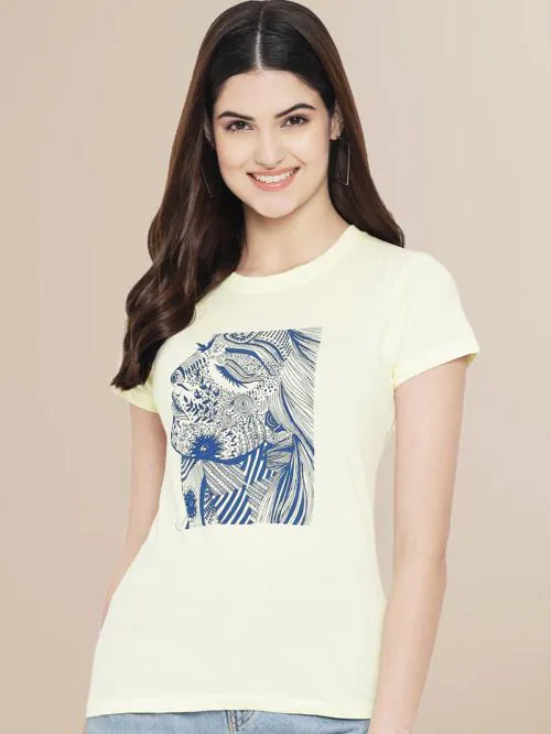 Fabflee Women Typographic Printed Pure Cotton T-Shirt l women tshirt l tshirt for women | Women tshirt | Tops for women | T shirt for women | Women Tops | T shirt | Women | Tops