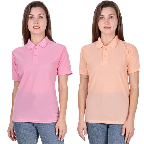 Ansh Fashion Wear Women'S Pack Of 2 Polo Neck Tshirt-Pink-Sea Green T-Shirt for Men | Mens T-Shirt | Trendy T-Shirts for Men