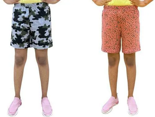 COC Colours of CottonPure Cotton Pack of 2 Multicolor Shorts_7-8Y