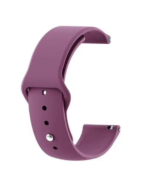 Sacriti Soft Silicone Button Strap Compatible with All 22 mm Watches (Purple)