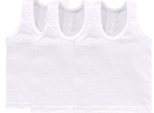 CusCus Boys and Girls 100% Pure Cotton Kids White Vest Inner wear Brief (Pack of 3) - Regular Use