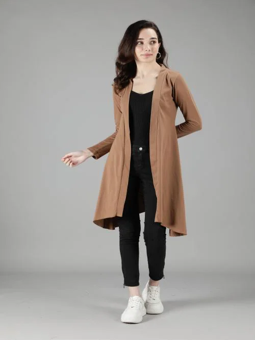 Nimble Beige Long Shrug with Full Sleeves