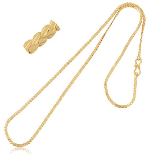 Maalgodam 22 Inches Designer Gold Plated Chain Brass Chain Necklace Mala Neckchain Chain-48