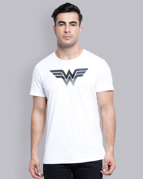Young Men Wonder Woman Printed White Tshirt