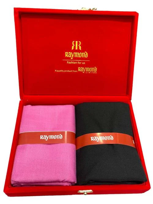 Raymond Polycotton Pink Shirt & Trouser Fabric in Velvet Box Packing (Shirt-2.30 m, Pant-1.20 m)Velvetta-18