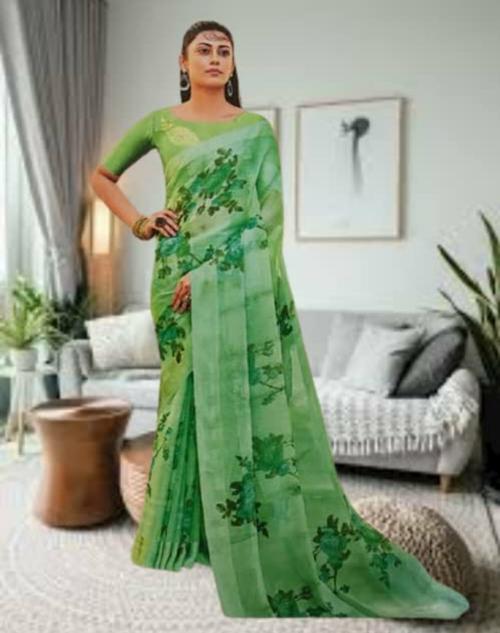 SATYAM COLLECTION WOMENS GOTGEOUS CHIFFON SAREE.