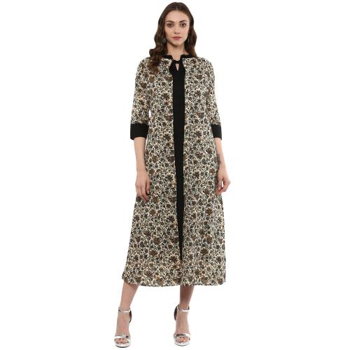 Idalia Kurta With Printed Layered Upper