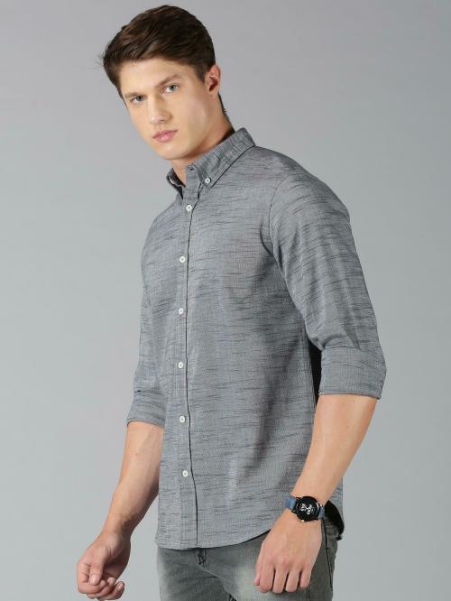 Men Solid Pure Cotton Shirt (M)
