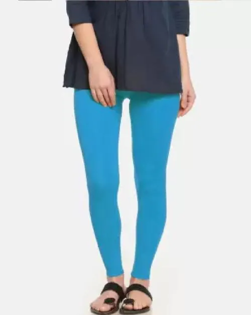 KAFF Ankle Length Lycra Legging-Turq-XL