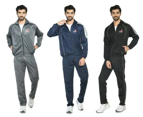 IndiWeaves Mens Polyester Slim Fit Track Suit for Winters (Pack of 3) Multicolor