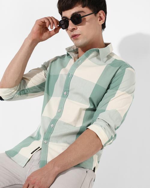 Campus Sutra Men's Cotton Buffalo Check Shirt