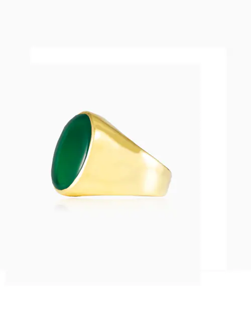 Copper Jade Gold Plated Ring
