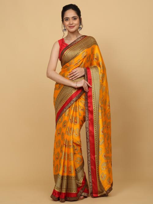Anuradha Sarees Women's Daily wear Bollywood Saree (_Yellow_Regular)