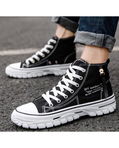 Robbie Jones High-Top Black Boots for Men