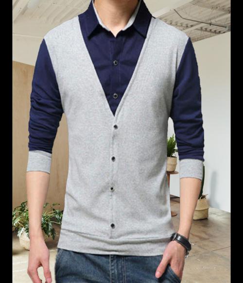 TRY THIS MENS COLLAR NECK REGULAR FIT FULL SLEEVES SHIRT