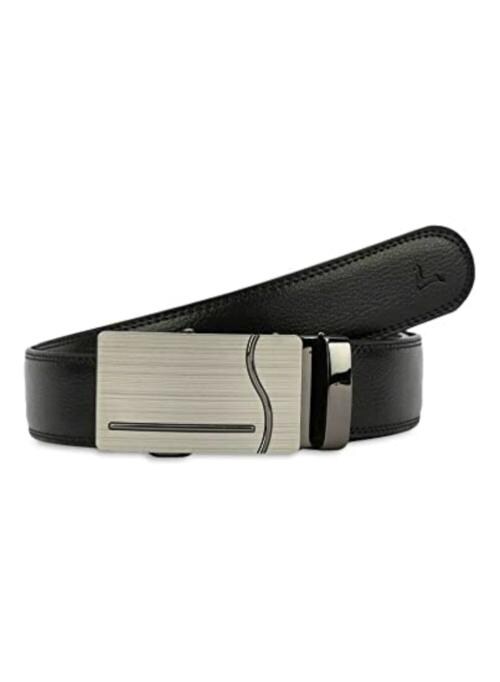 Pacific Gold Men Black Leather Belt